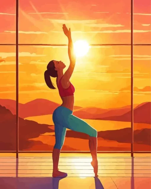 Stretching Girl Diamond Painting