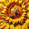 Sunflower And Bee Diamond Painting