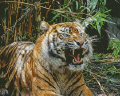 Tiger Roaring Diamond Painting