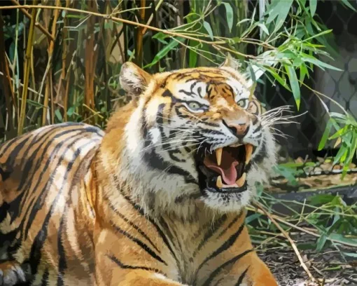 Tiger Roaring Diamond Painting