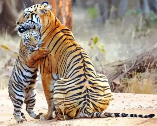 Tigers Hug Diamond Painting