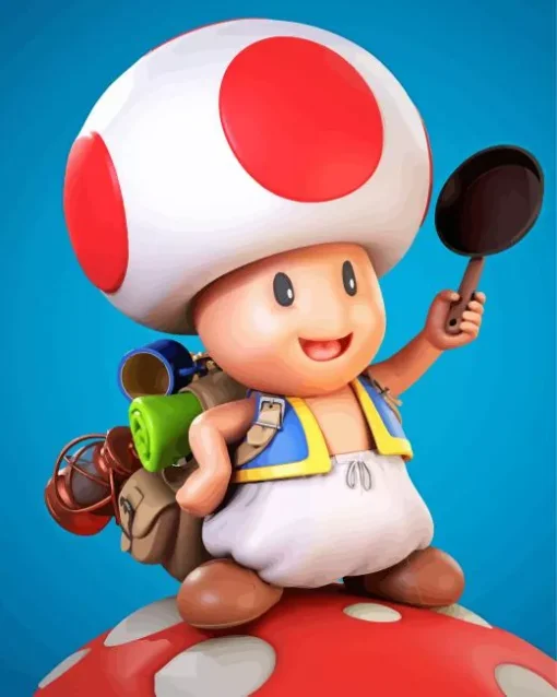 Toad Mario Diamond Painting