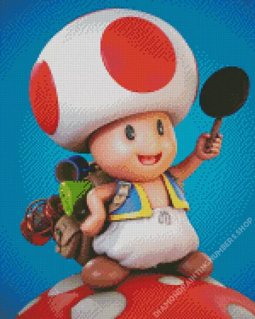 Toad Mario Diamond Painting
