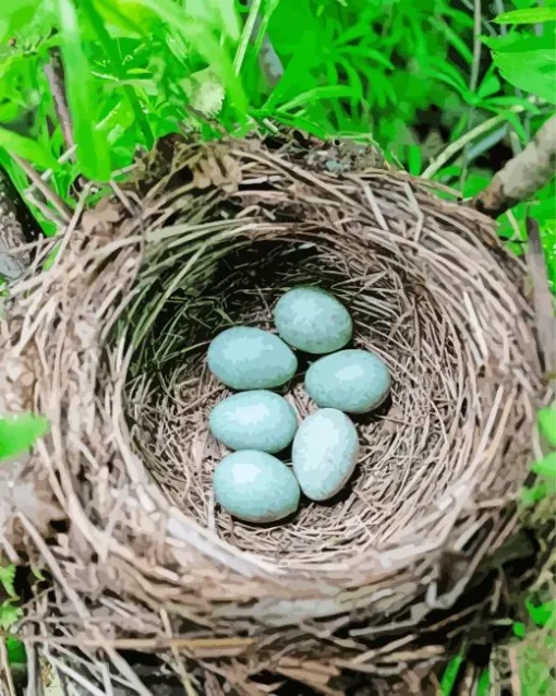Tree Bird Nest Diamond Painting