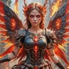 Warrior Fairy Red Diamond Painting