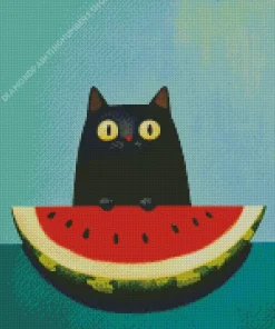 Watermelon Cat Diamond Painting