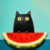 Watermelon Cat Diamond Painting