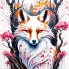 White Kitsune Diamond Painting