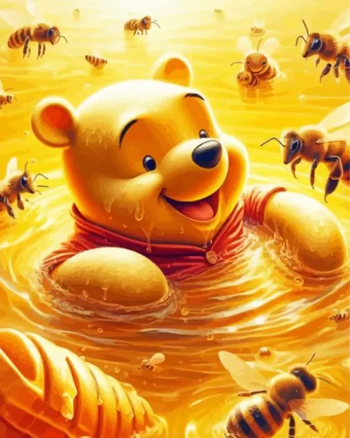 Winnie The Pooh And Bees Diamond Painting