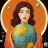 Woman Hugging Earth Diamond Painting