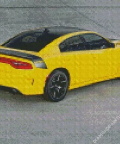 Yellow Dodge Charger Daytona Diamond Painting