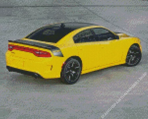 Yellow Dodge Charger Daytona Diamond Painting