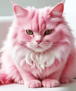 Adorable Pink Cat Diamond Painting