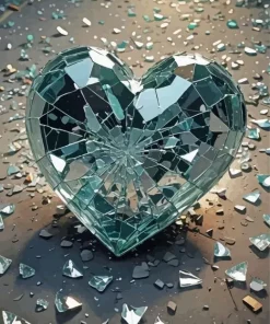 Glass Broken Heart Diamond Painting