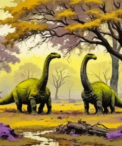 Green Brontosaurus Diamond Painting