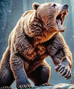 Mad Brown Bear Diamond Painting