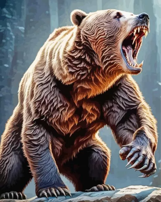 Mad Brown Bear Diamond With Numbers Mad Brown Bear Diamond Painting