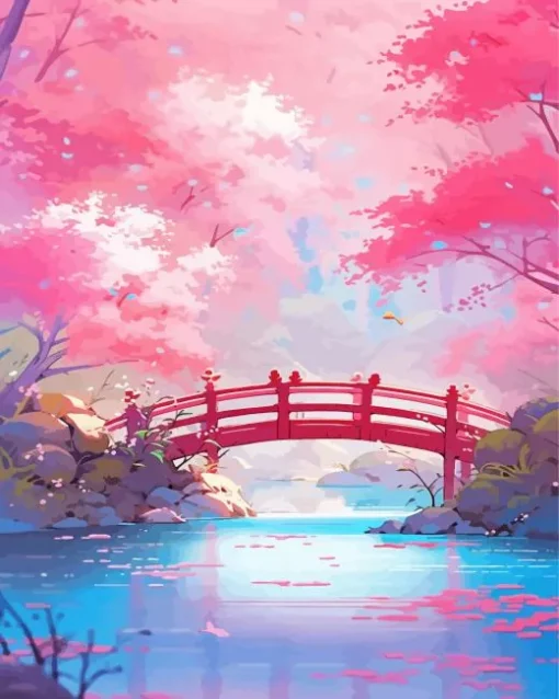 Pink Bridge Diamond Painting