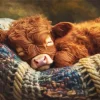 Sleepy Brown Baby Calf Diamond Painting