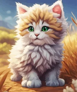 Aesthetic Fluffy Baby Cat Diamond Painting