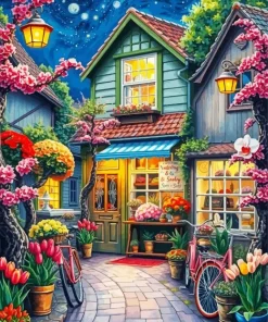 Beautiful Flower Shop Diamond Painting
