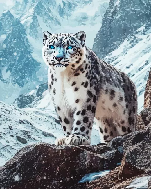 blue eyes leopard Diamond Paintings Blue Eyes Leopard Diamond Painting