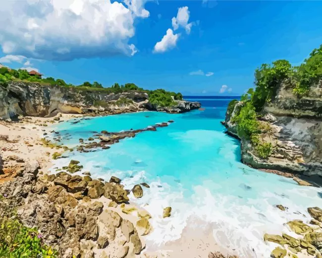 blue lagoon beach indonesia Diamond Paintings Blue Lagoon Beach Indonesia Diamond Painting