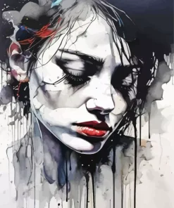 Broken Girl Crying Art Diamond Painting