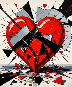 Broken Heart with Arrow Diamond Painting