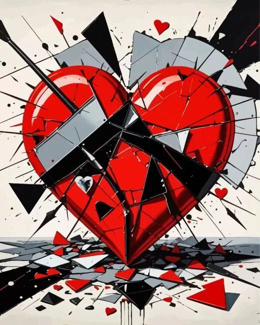 broken heart with arrow Diamond Paintings Broken Heart with Arrow Diamond Painting