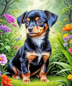Brown And Black Chiweenie Diamond Painting