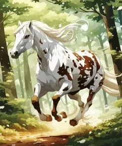 Brown And White Horse Diamond Painting