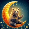 Brown Bear Eating Honey Diamond Painting