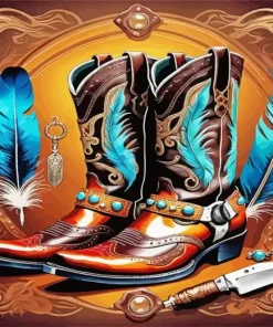 Brown Cowboy Boots Diamond Painting