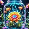 Colorful Flower In Jar Diamond Painting