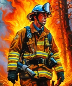 Firefighter Man Art Diamond Painting