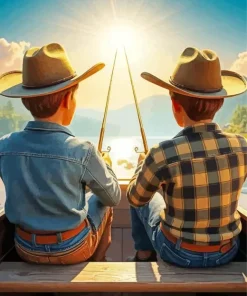 Fishing Cowboys Art Diamond Painting
