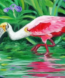 Flat Billed Pink Bird Art Diamond Painting