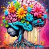 Floral Brain Art Diamond Painting