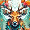 Floral Deer Diamond Painting