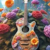 Floral Guitar Art Diamond Painting