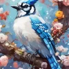 Florida Blue Jay Bird Diamond Painting