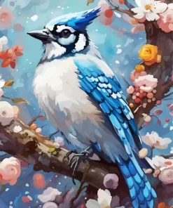 Florida Blue Jay Bird Diamond Painting