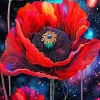Flower Black And Red Diamond Painting