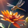 Flower Dragonfly Diamond Painting