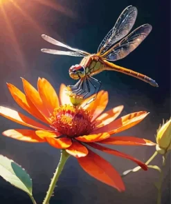 Flower Dragonfly Diamond Painting