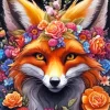 Flower Fox Art Diamond Painting