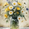 Flower In Glass Vase Art Diamond Painting