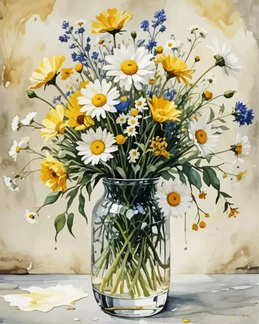flower in glass vase art Diamond Painst Flower In Glass Vase Art Diamond Painting