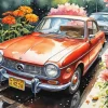 Flowers And Car Diamond Painting